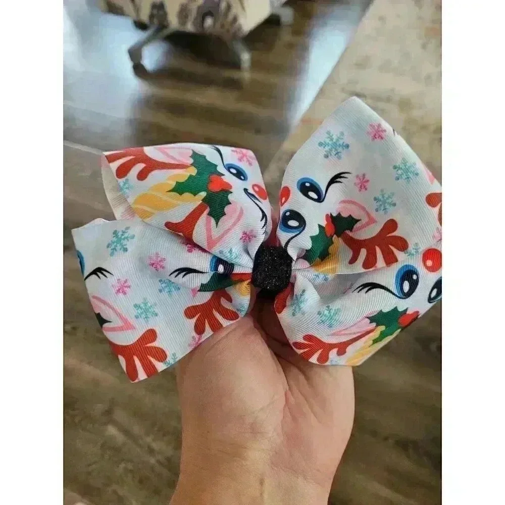 Girls‎ Christmas bow with hair tie #3